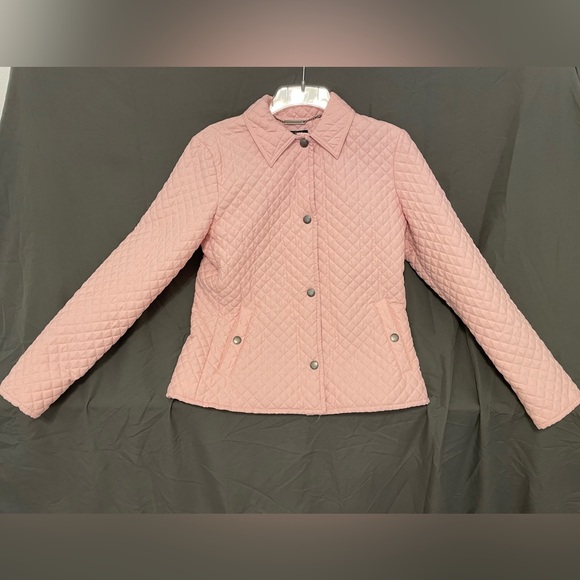 Lauren Ralph Lauren Pink Quilted Coat Snap Up Jacket - Womens - Size Medium (M) - Picture 2 of 6
